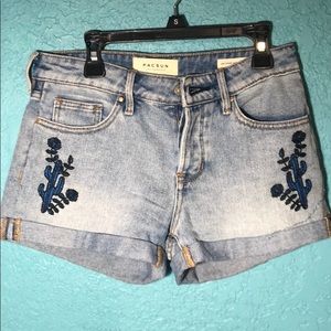 Blue cactus & flower design shorts